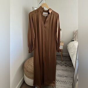 FRAME kaftan Collared maxi dress